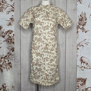 Vintage 1960s "Shirt Shift" by Hyannis Sportswear Cotton Dress - Toile Print, M